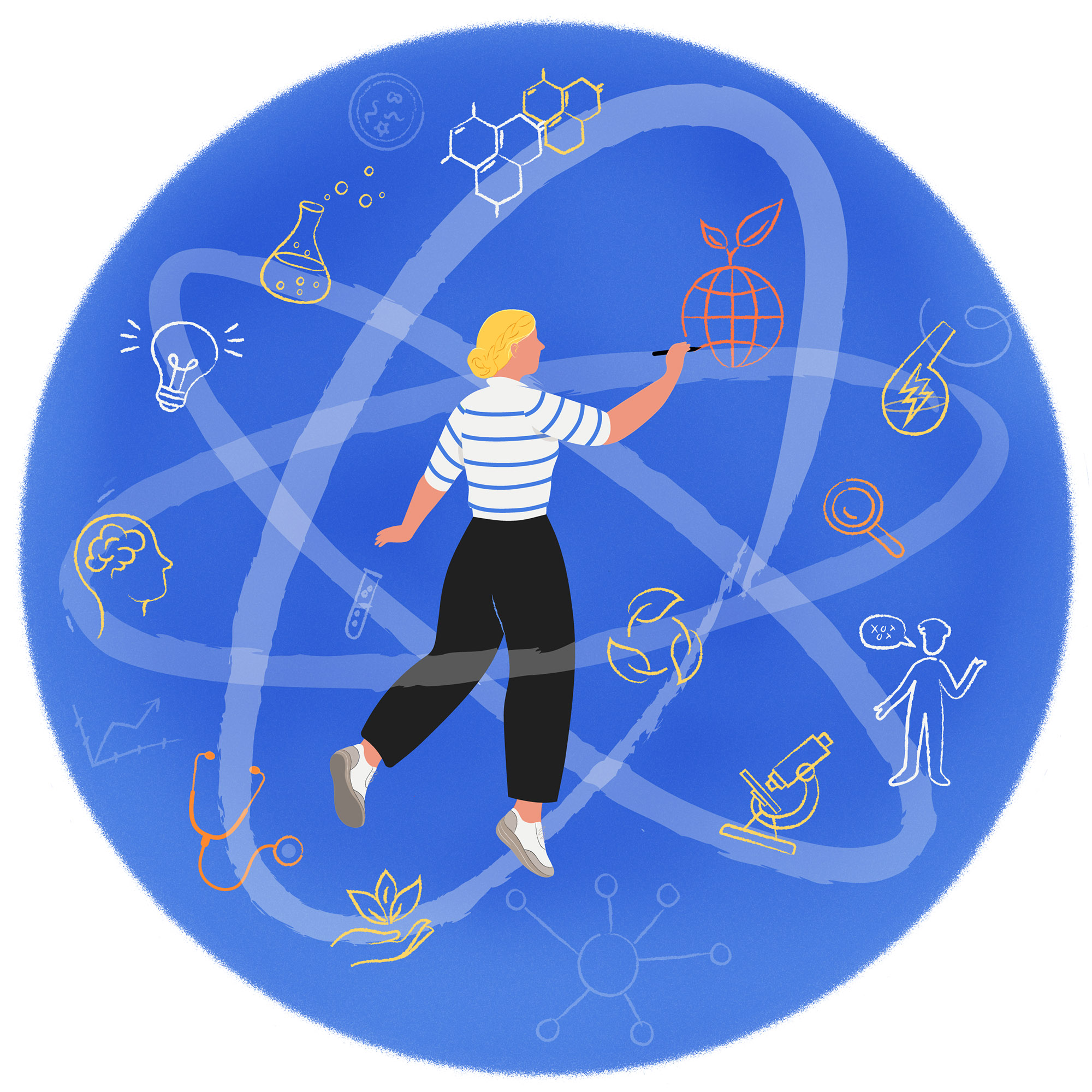 Top illustrator, Ana Briceno, Science, Illustration, Graphic Recording, Atom