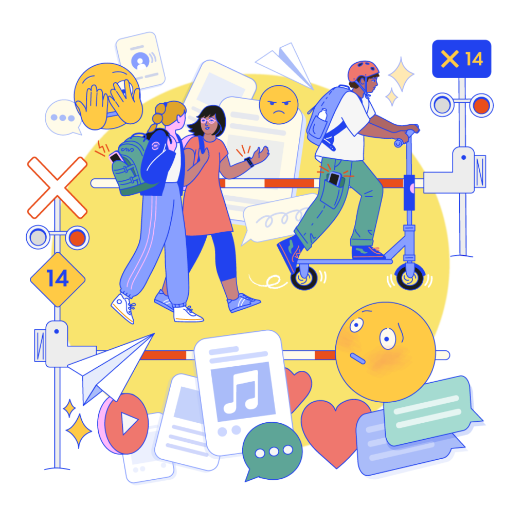 Ana Briceño, Illustratorin, Verlag, Berlin, Kinderbuch, Magazin, Cover, Sachbuchillustration, Online-Sicherheit für Kinder, Internetsicherheit für Jugendliche, Kinderschutz, sichere Nutzung sozialer Medien